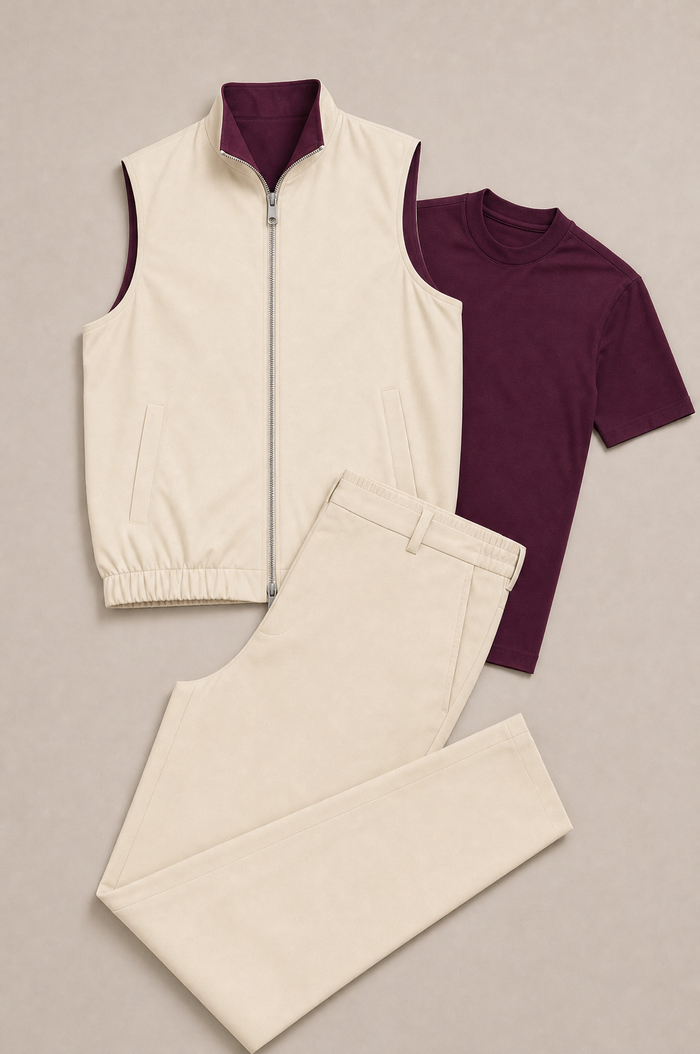 MILANO REVERSO SET CREMA & BORDEAUX