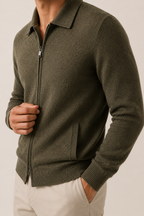 MILANO CASHMERE VERONA CARDIGAN - OLIVE