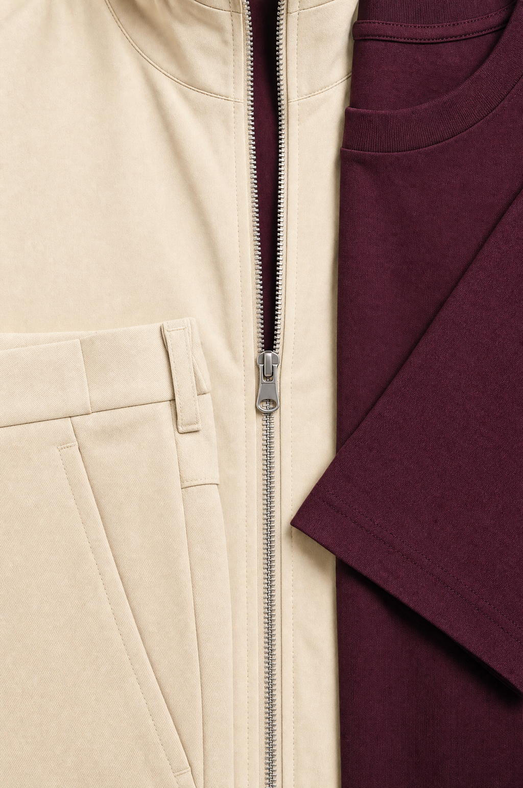 Milano Reverso Set Crema & Bordeaux detail