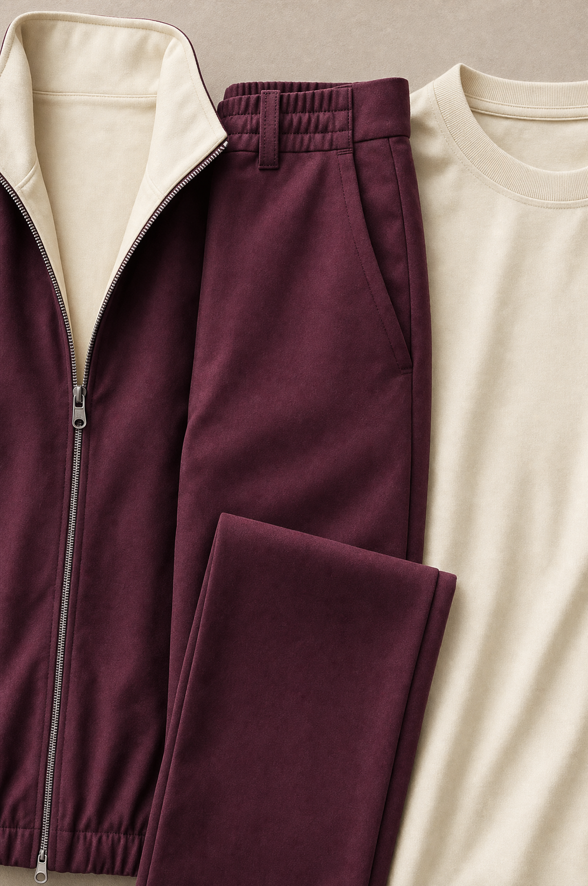 Milano Reverso Set Bordeaux & Crema detail