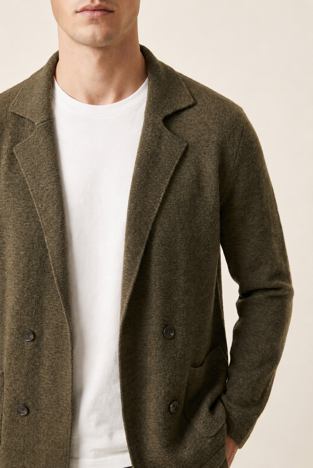 MILANO CASHMERE TORINO BLAZER - OLIVA