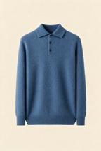 MILANO CASHMERE BERGAMO POLO - DENIM BLUE