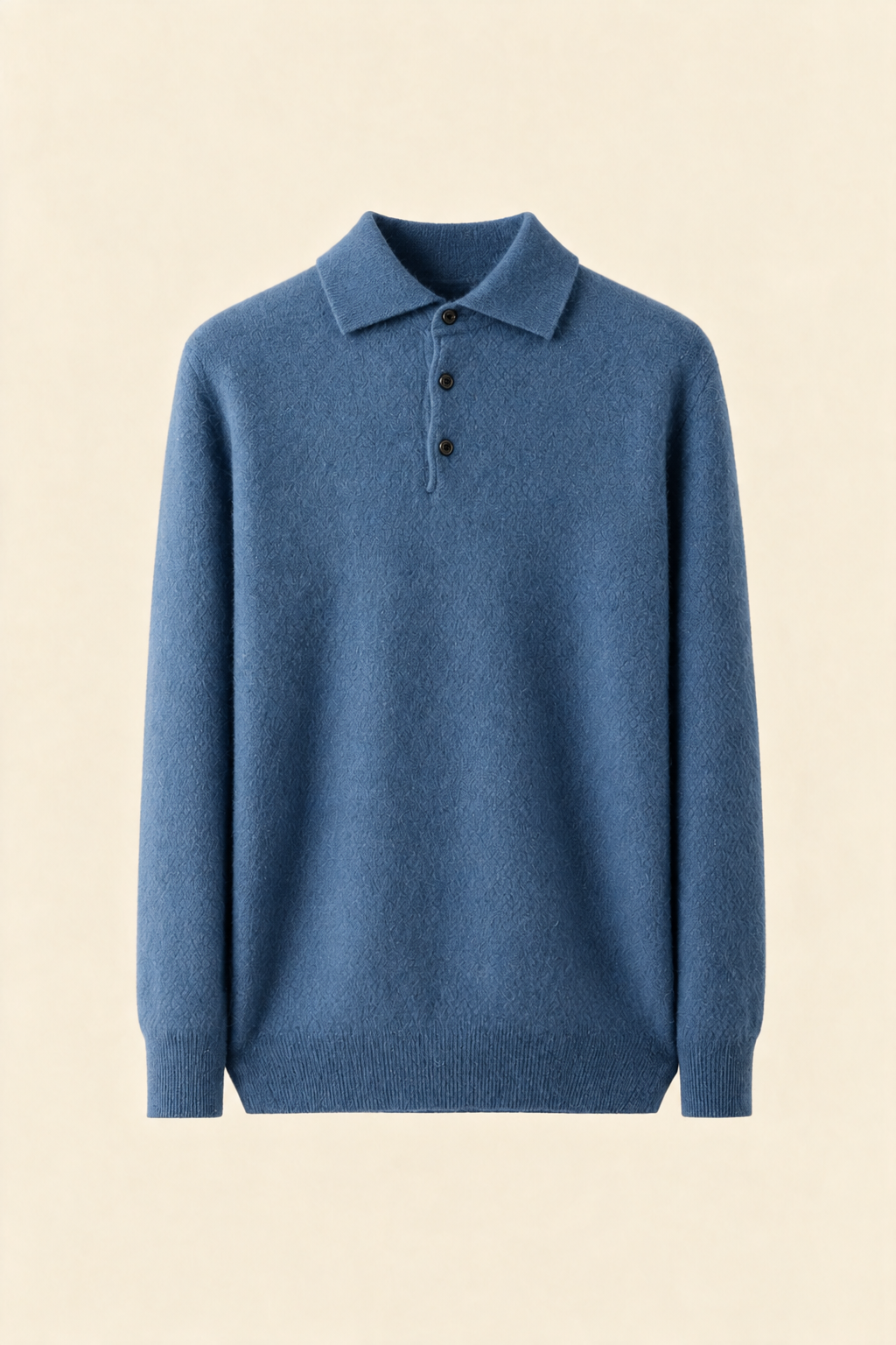 MILANO CASHMERE BERGAMO POLO - DENIM BLUE