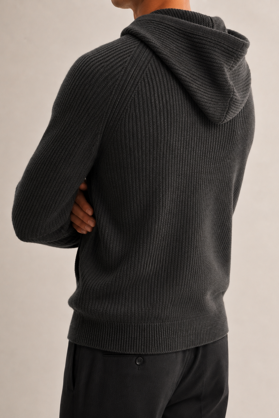 MILANO CASHMERE FULL ZIP CARDIGAN - GREY