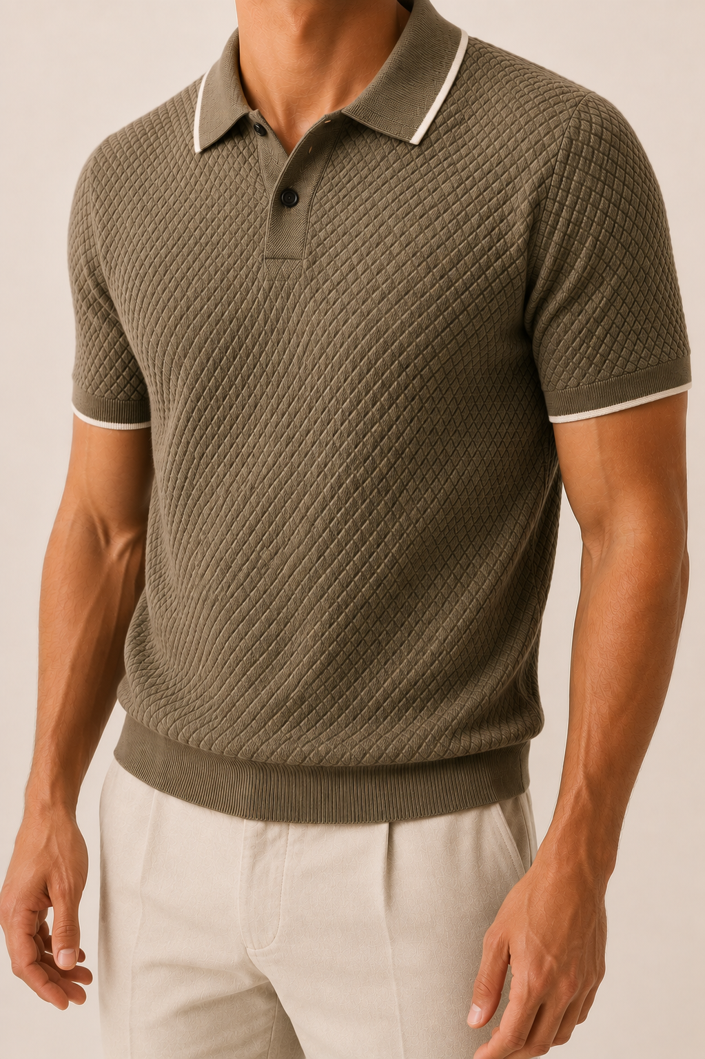 MILANO CASHMERE SORRENTO POLO - OLIVA