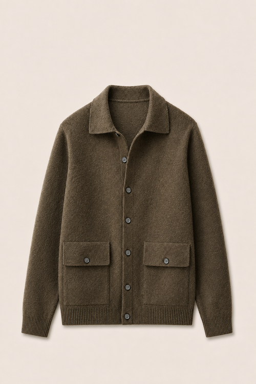 MILANO CASHMERE-HEMD – OLIVA