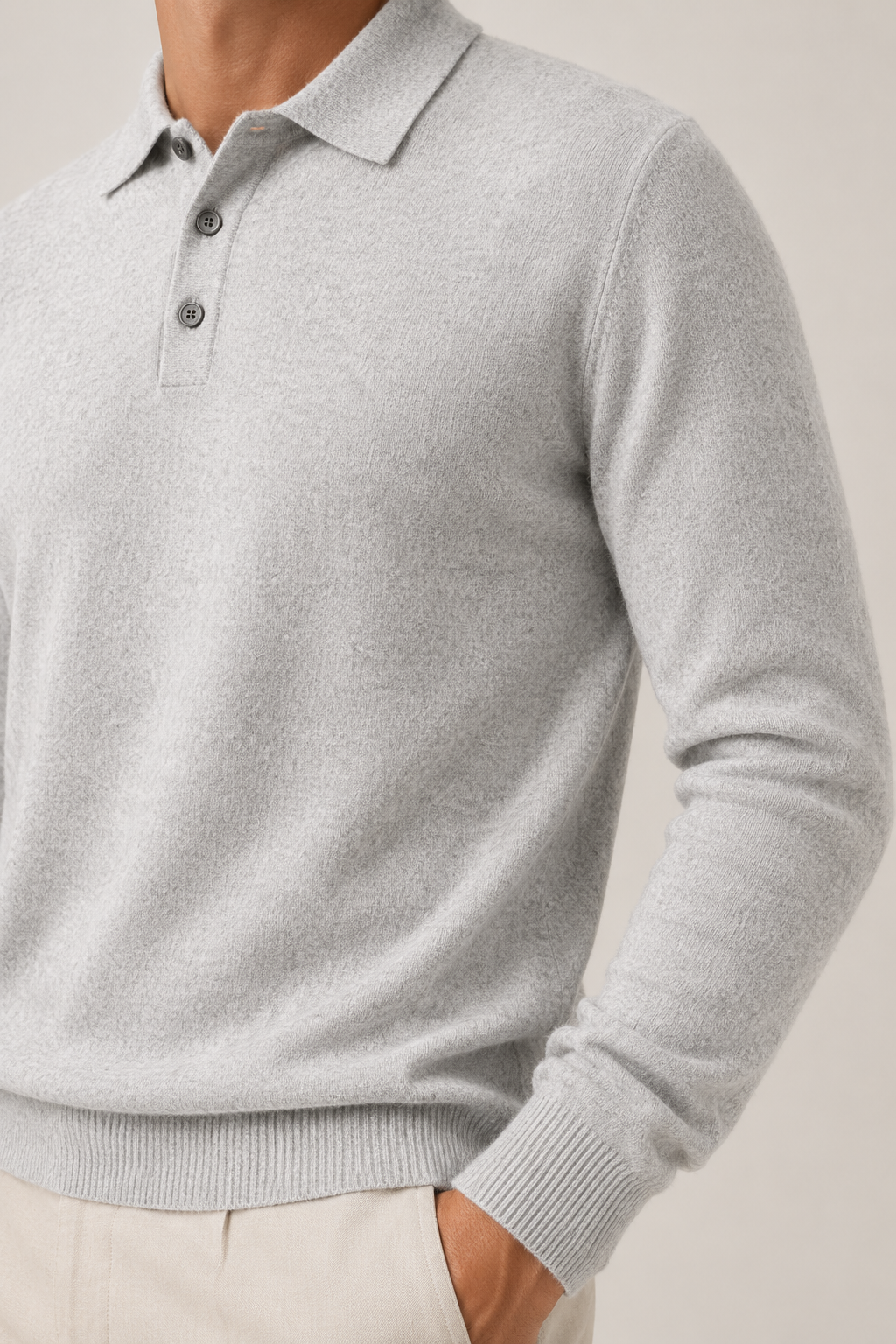 MILANO CASHMERE CORTINA POLO - LIGHT GREY