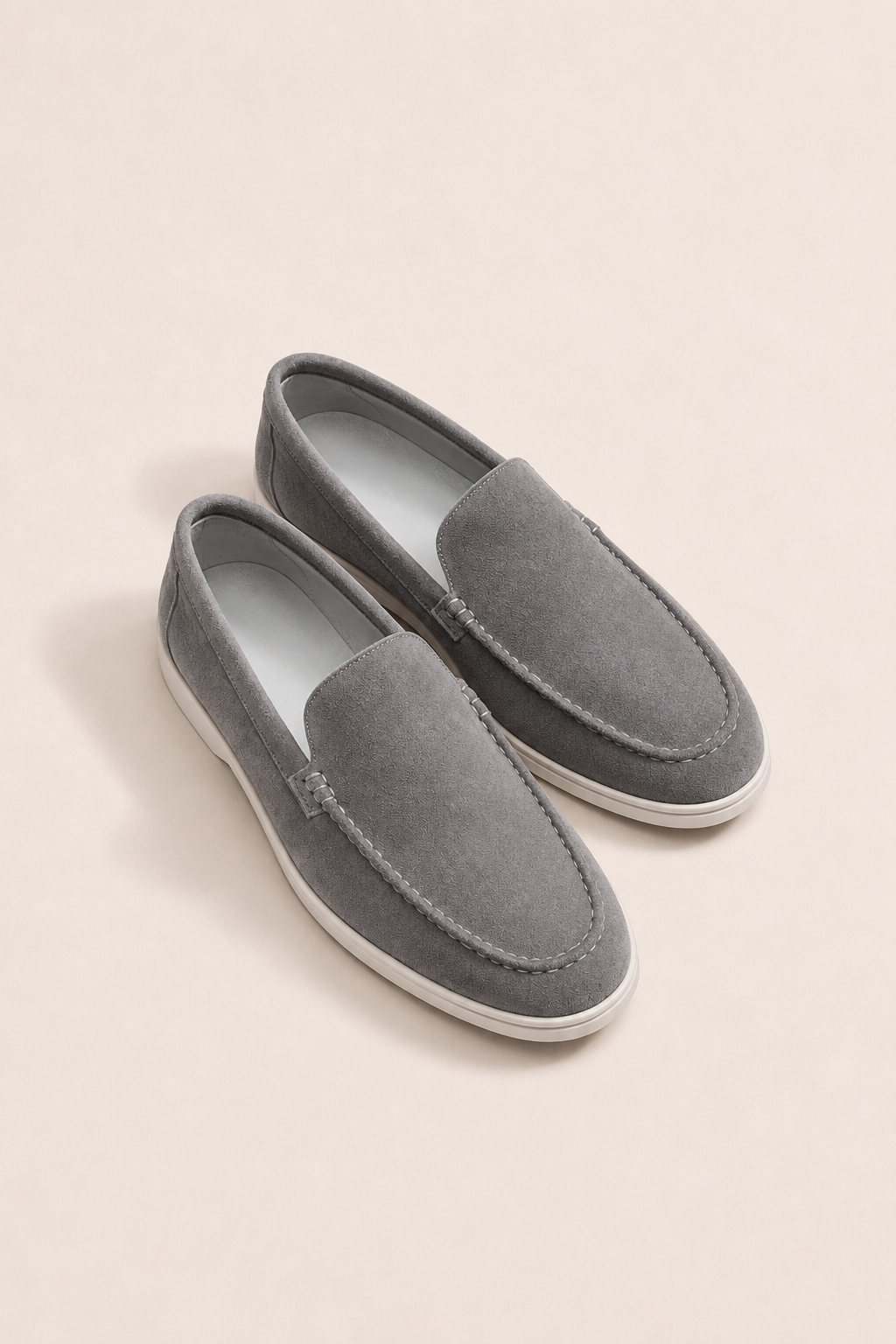 MOCASSINS EN DAIM MILANO - GRIS