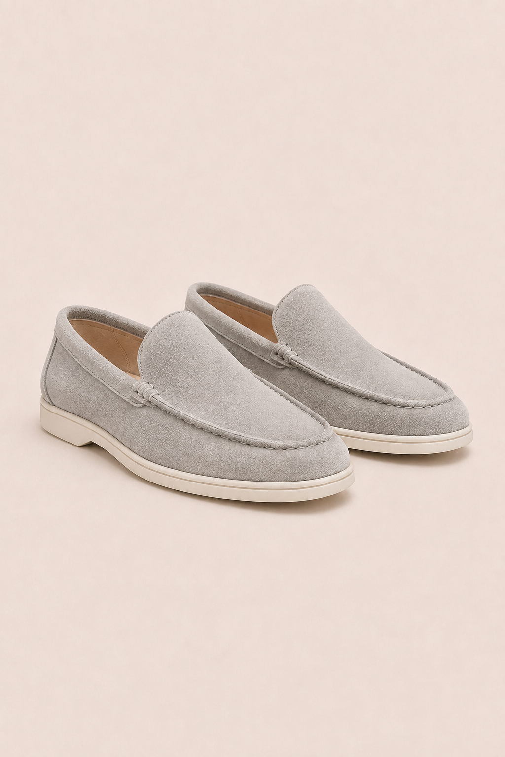 MILANO SUEDE LOAFER - PERLA