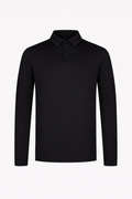MILANO SIGNATURE LONG SLEEVE POLO - BLACK