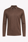 MILANO SIGNATURE LONG SLEEVE POLO - CAMEL