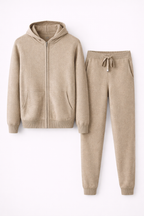 MILANO KNITTED CASHMERE SET - CHAMPAGNE