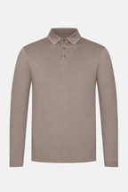 MILANO SIGNATURE LONG SLEEVE POLO - CAMEL