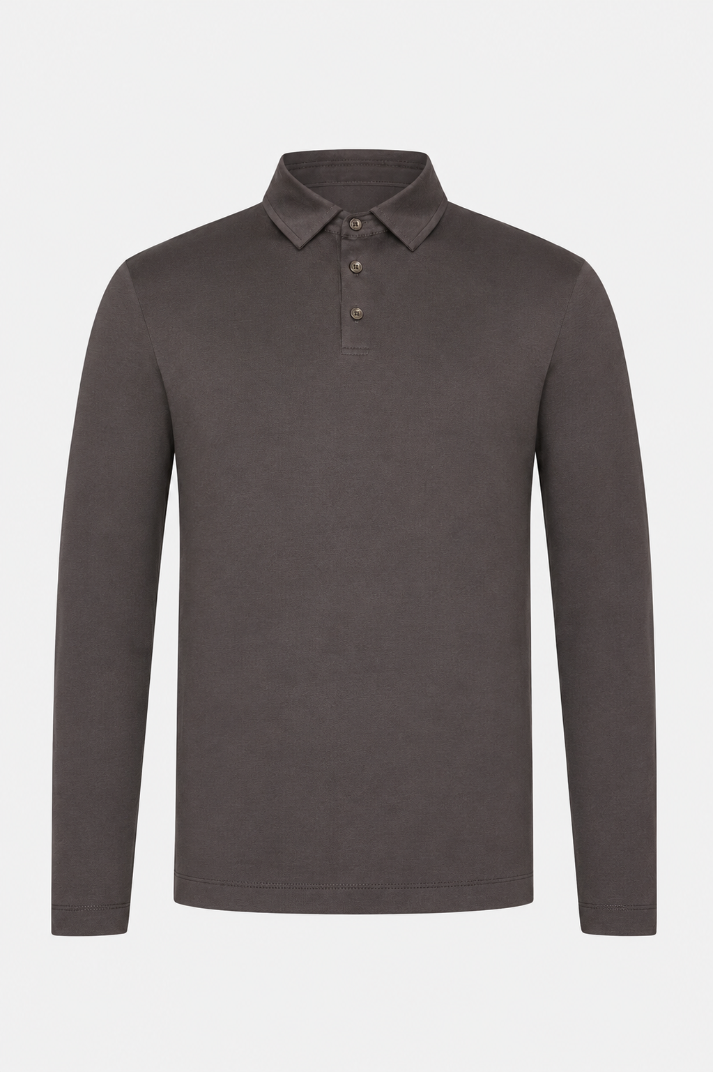 MILANO SIGNATURE LONG SLEEVE POLO - GREY