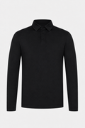 MILANO SIGNATURE LONG SLEEVE POLO - BLACK