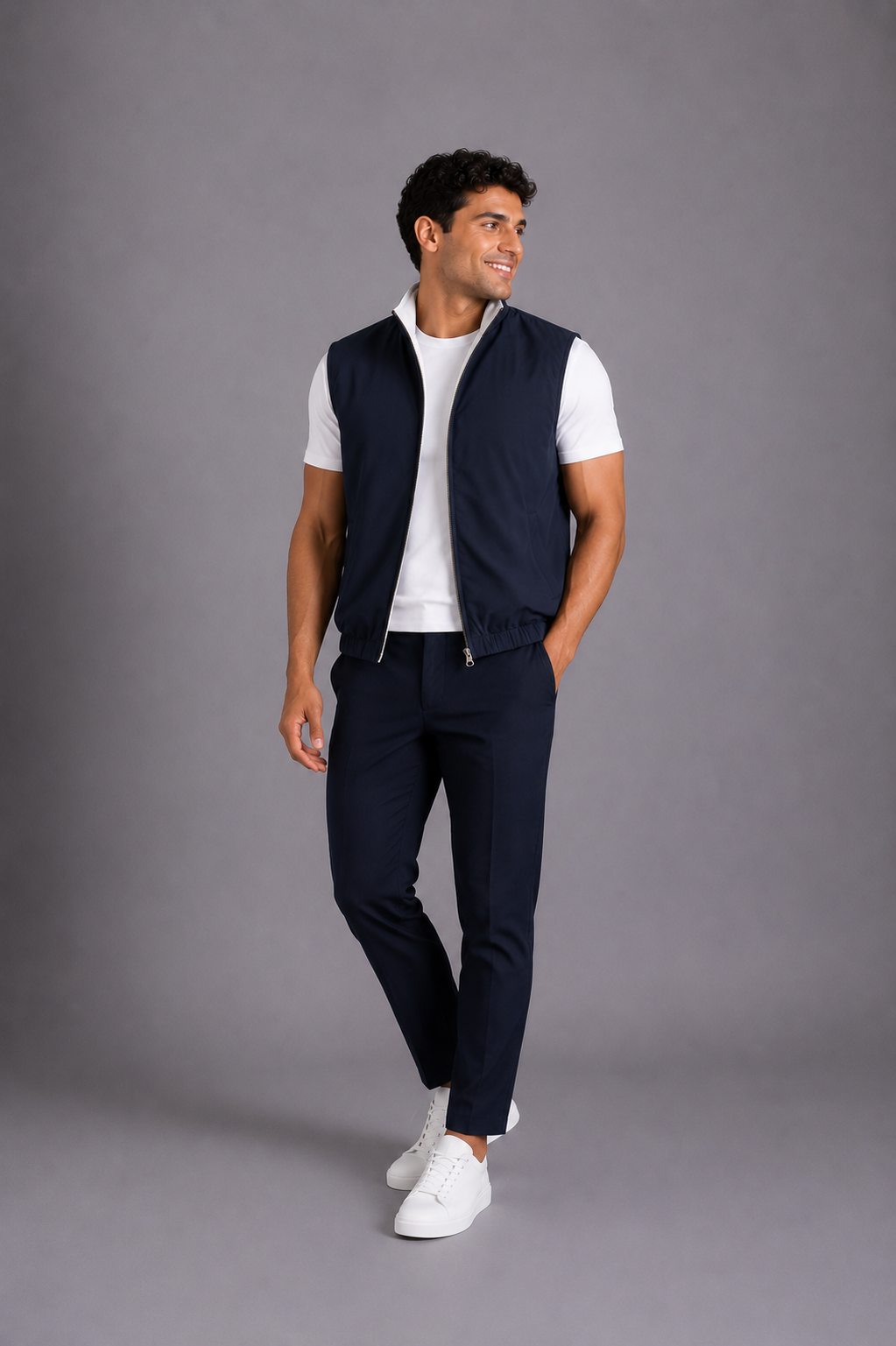 LE GILET MILANO REVERSO - BLEU MARINE