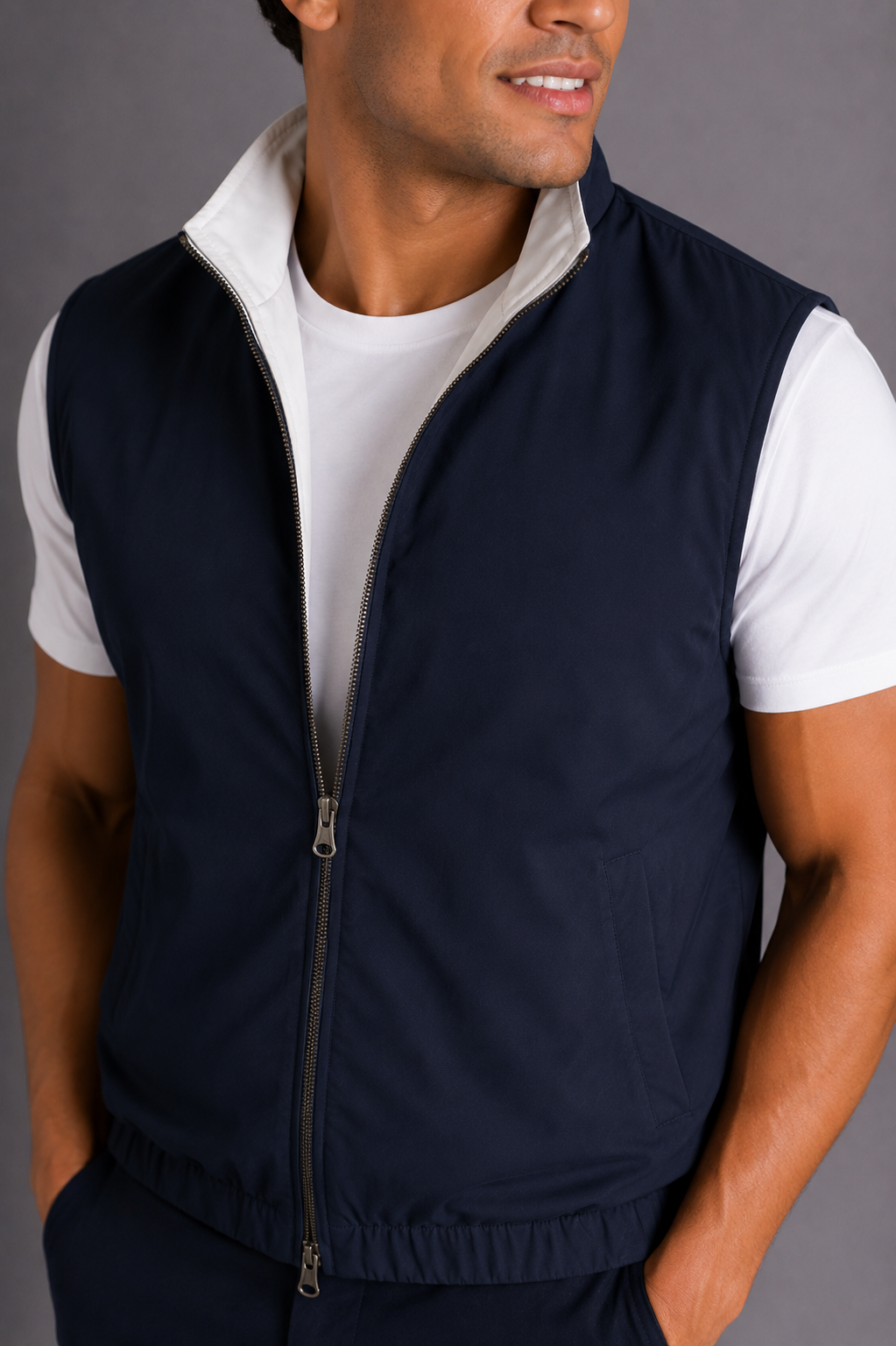 LE GILET MILANO REVERSO - BLEU MARINE