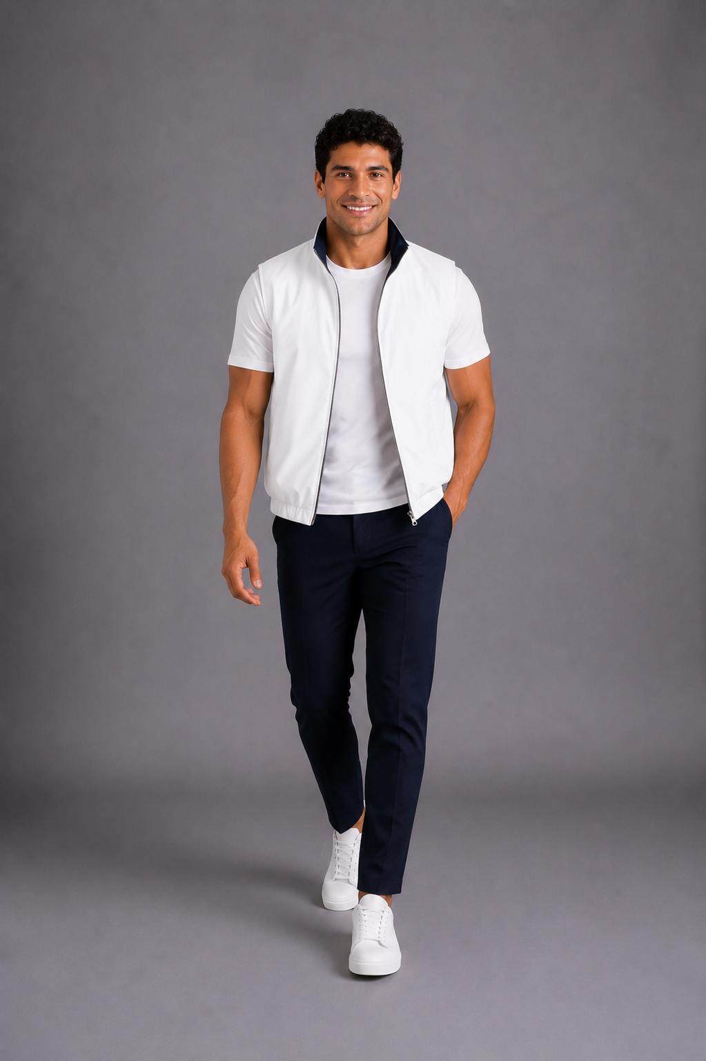 LE GILET MILANO REVERSO - BLEU MARINE