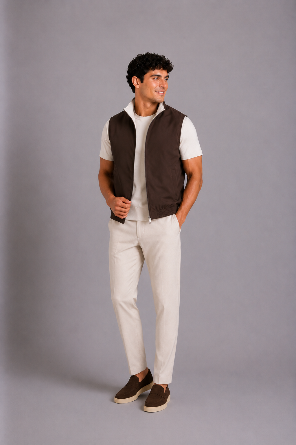 LE GILET MILANO REVERSO - MARRON