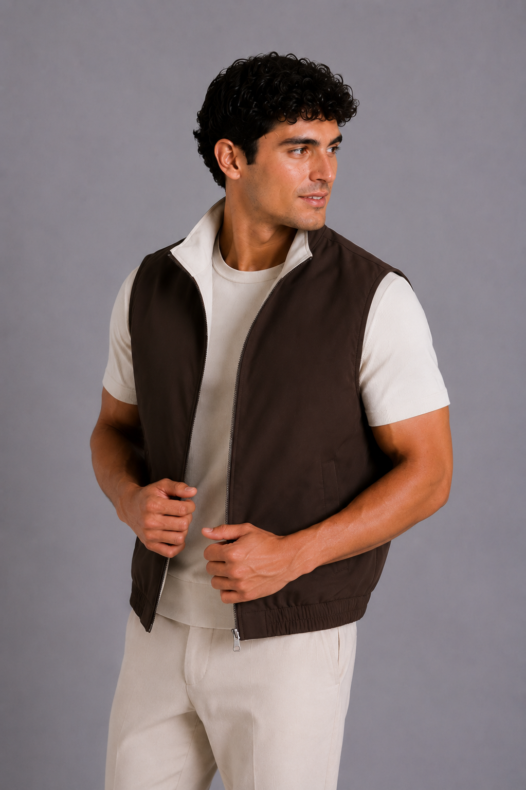 LE GILET MILANO REVERSO - MARRON
