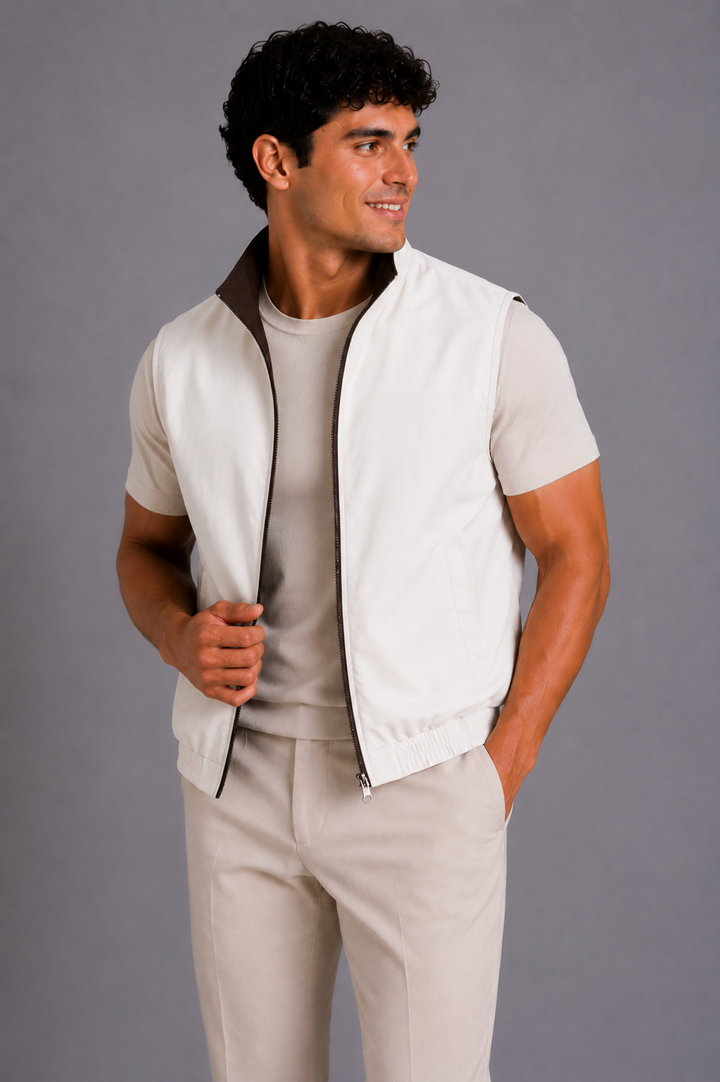 LE GILET MILANO REVERSO - MARRON