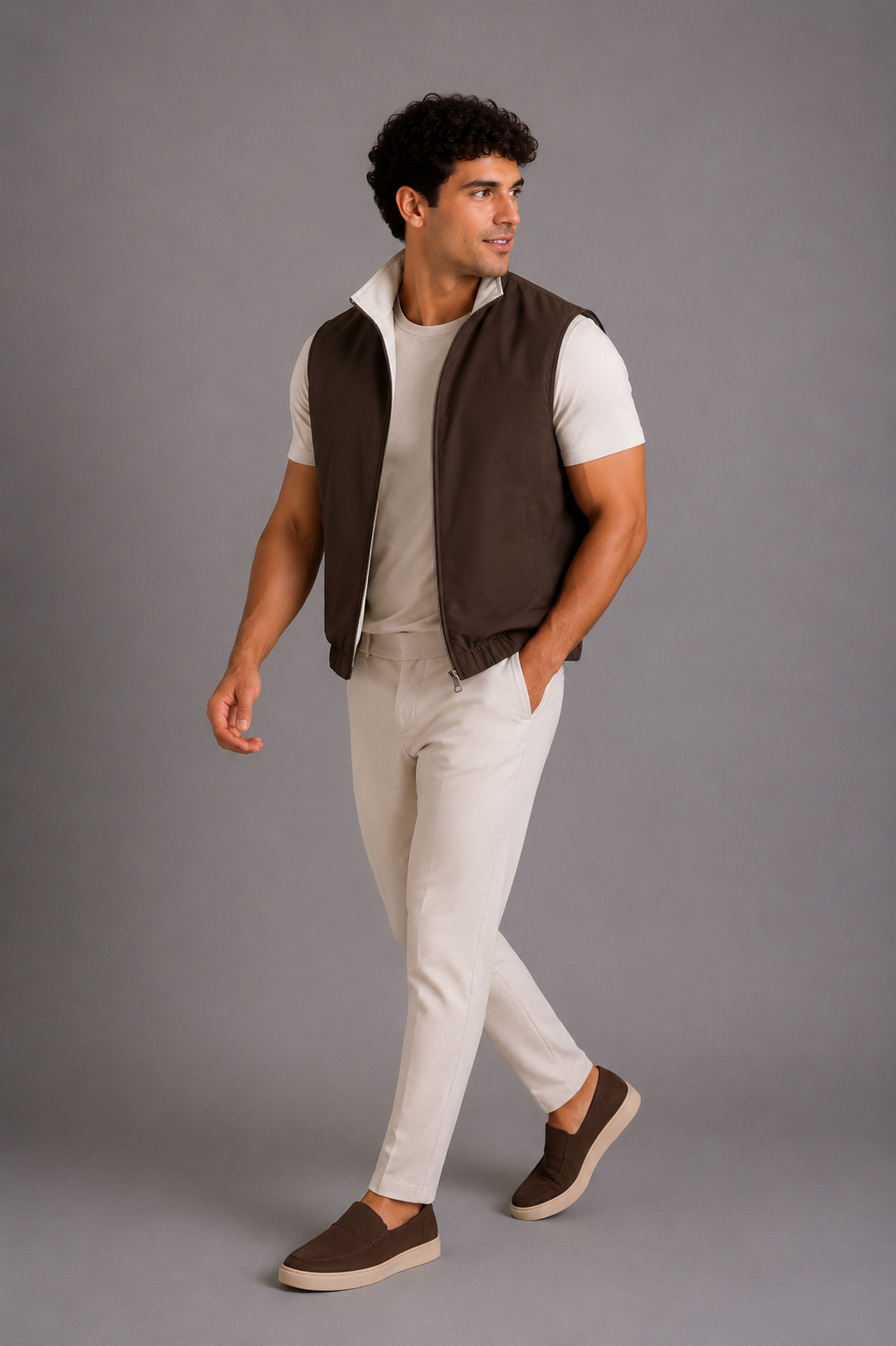 LE GILET MILANO REVERSO - MARRON
