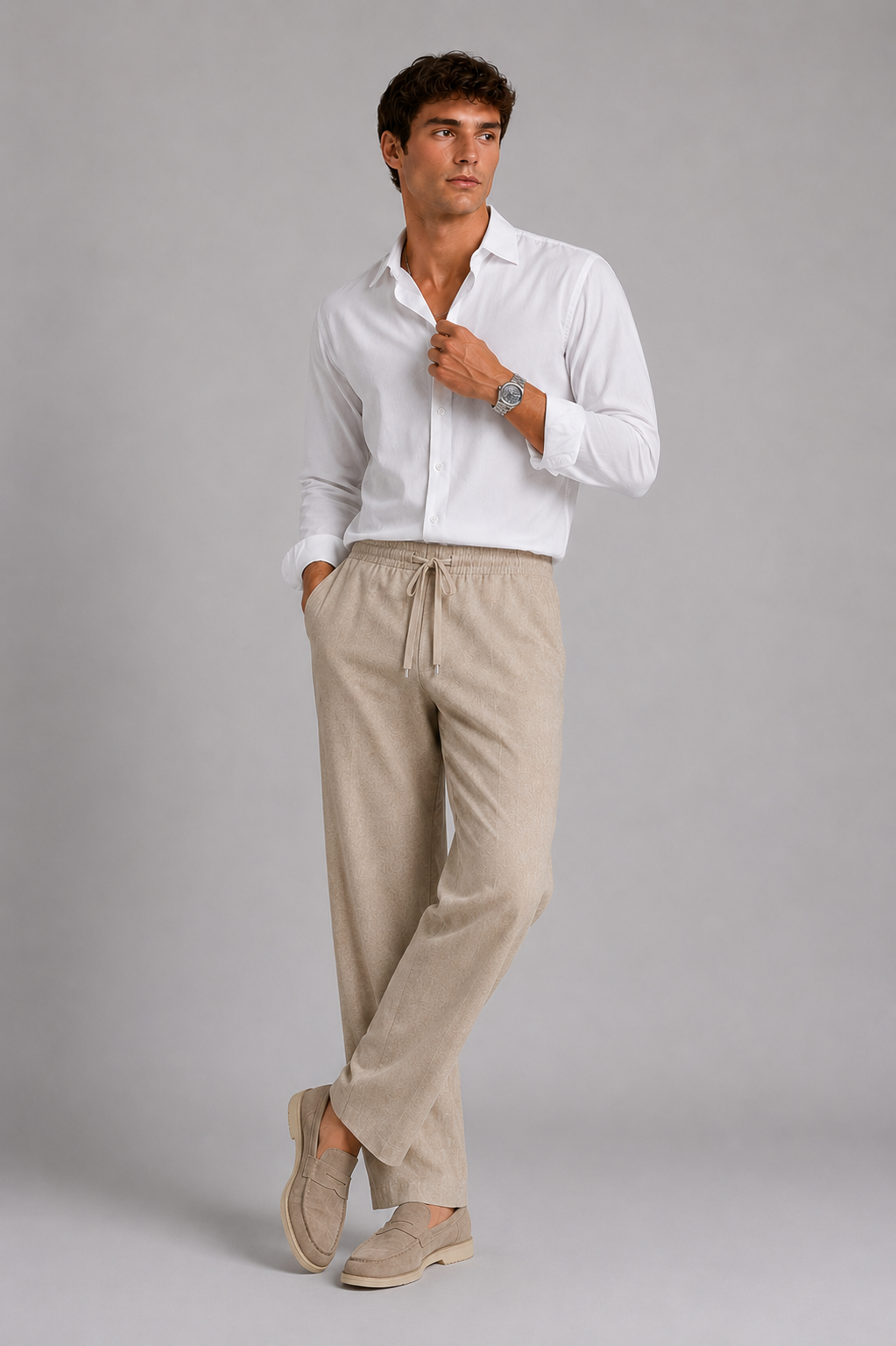 MILANO LINO PANT - SAND BEIGE