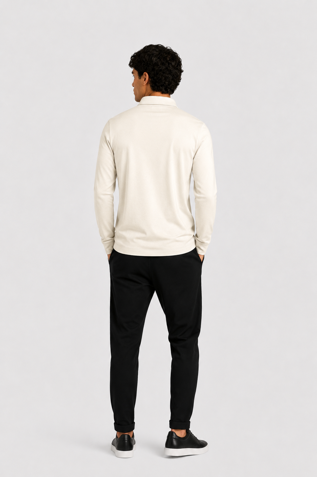 MILANO SIGNATURE LONG SLEEVE POLO - BEIGE