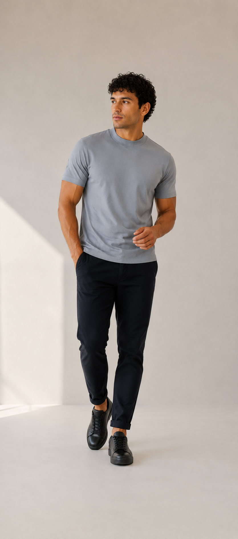 PURO SUPIMA MERCER TEE - GRAY BLUE