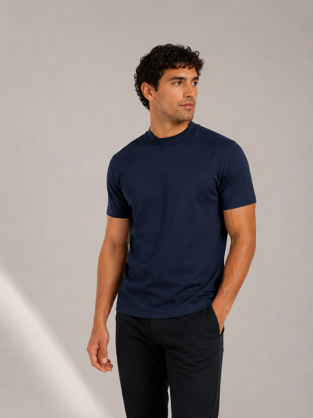 PURO SUPIMA MERCER TEE - NAVY
