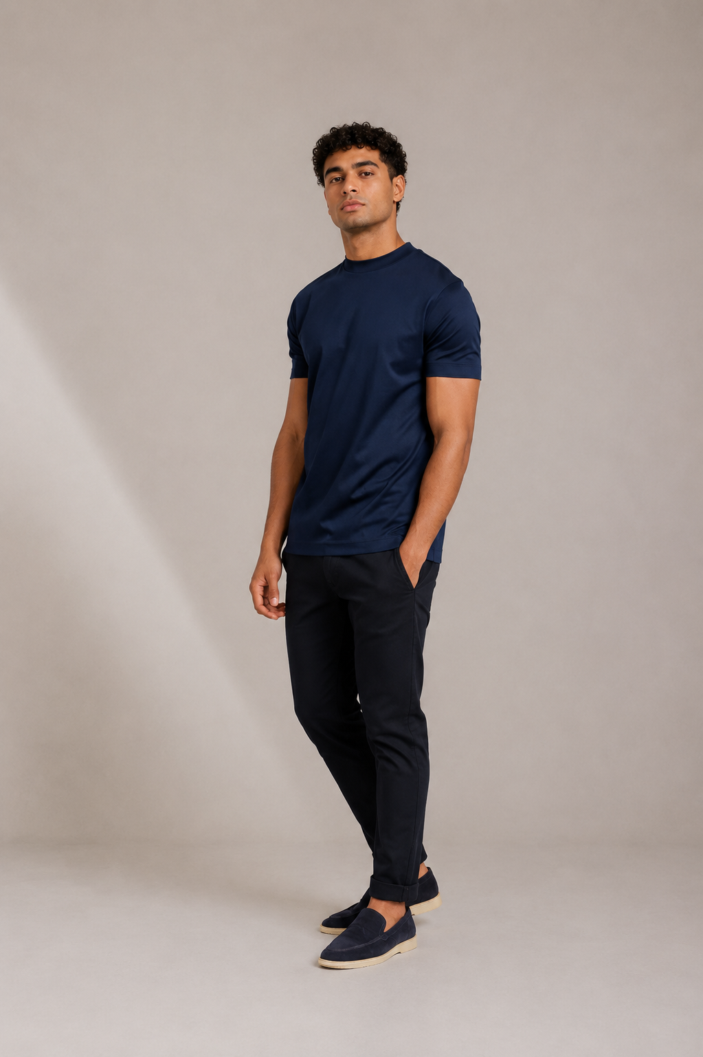 PURO SUPIMA MERCER TEE - NAVY