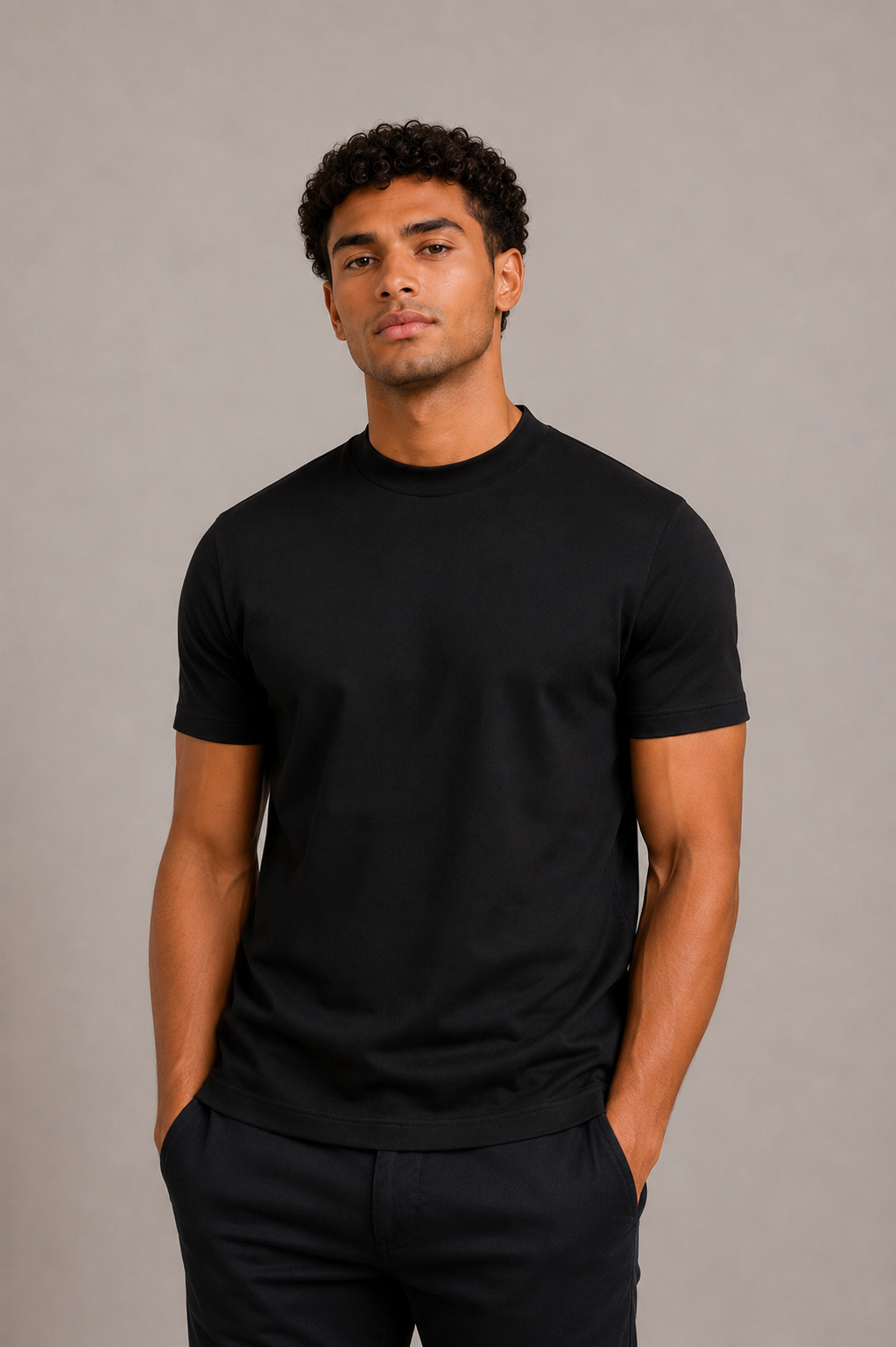 PURO SUPIMA MERCER TEE - BLACK