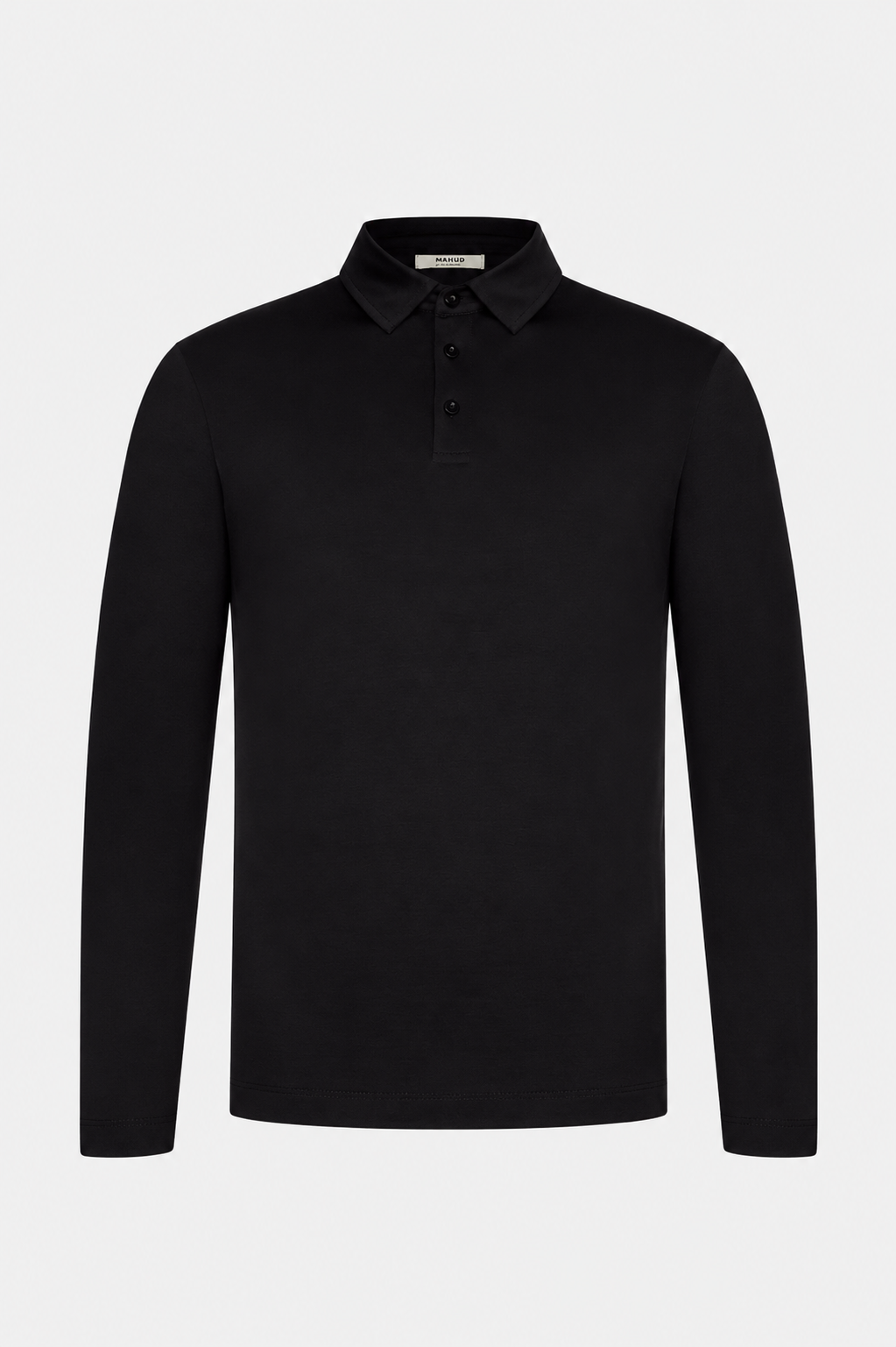 MILANO SIGNATURE LONG SLEEVE POLO - BLACK