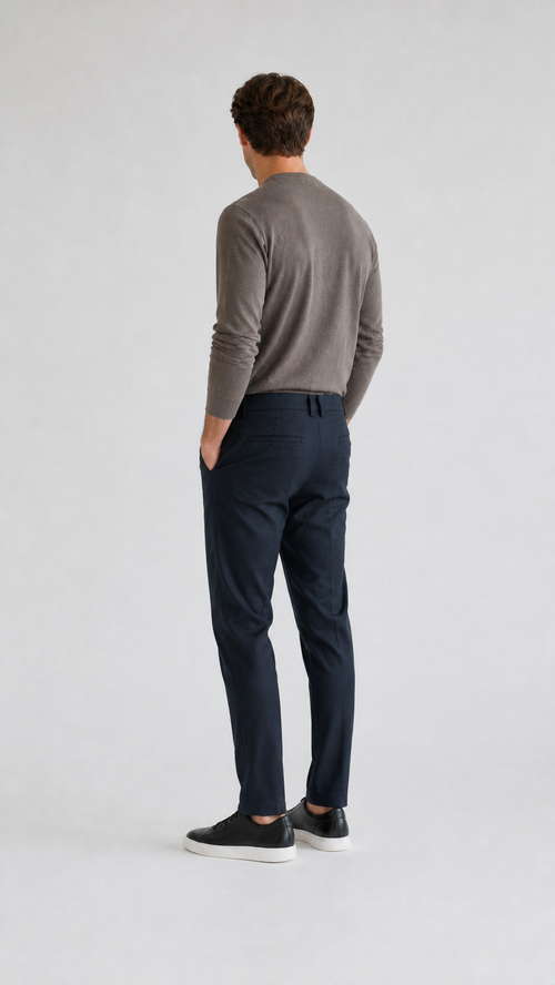 PANTALON SUR MESURE MILANO ATELIER - BLEU MARINE