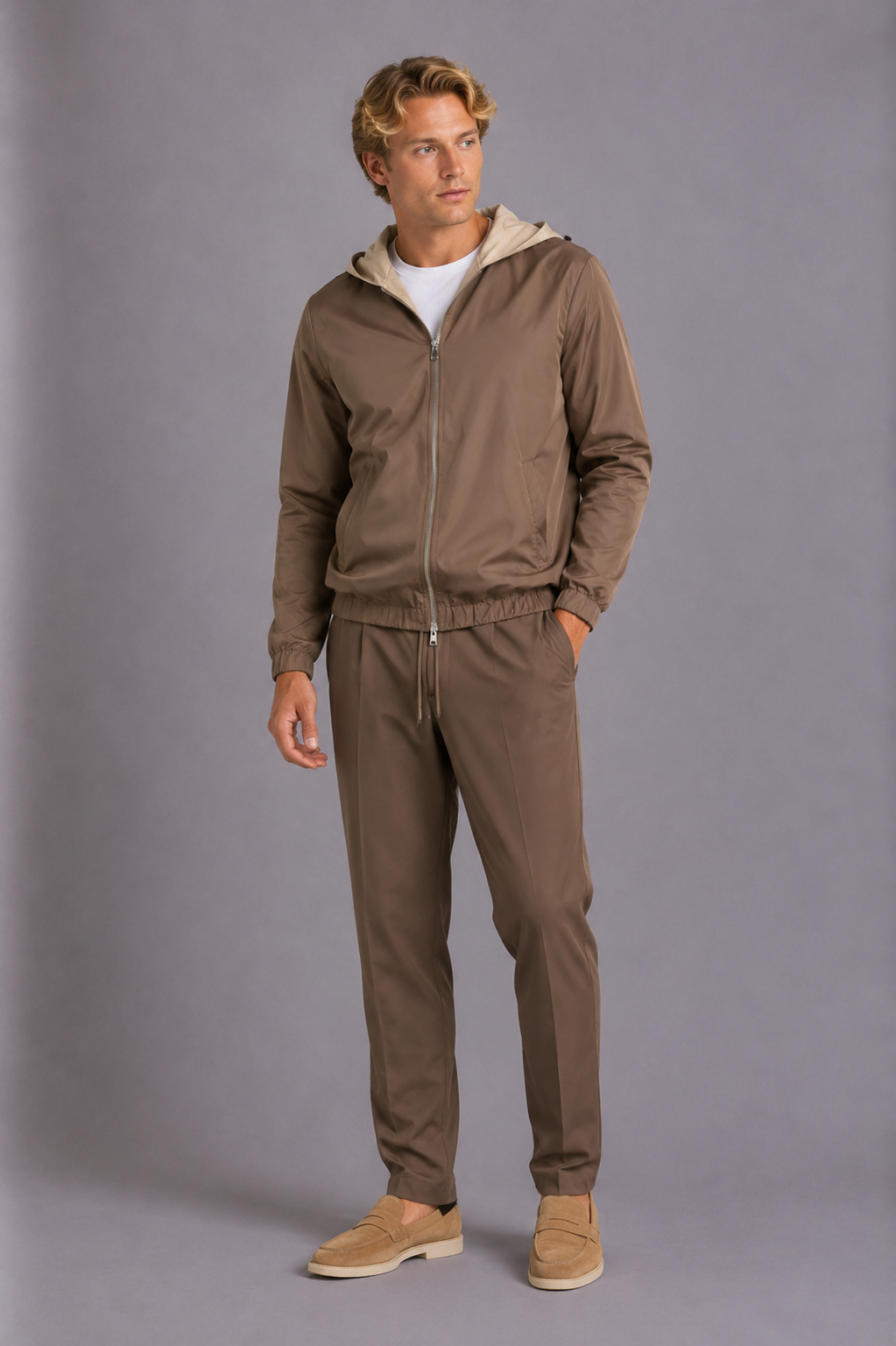 MILANO HOODED JACKET - CHAMPAGNE