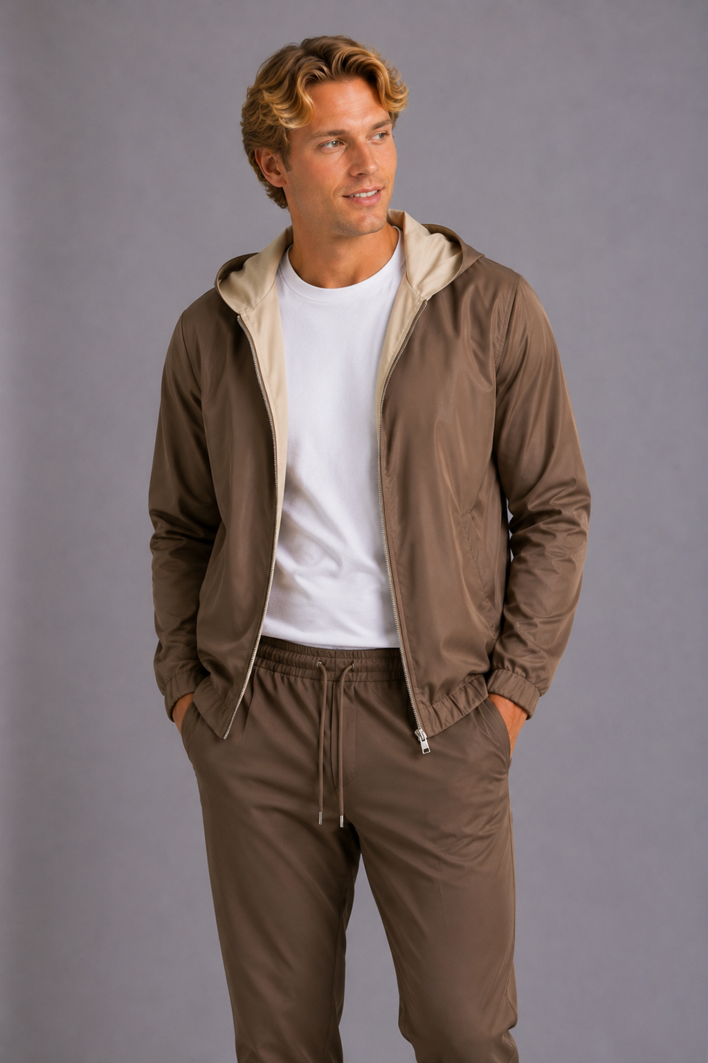 MILANO HOODED JACKET - CHAMPAGNE