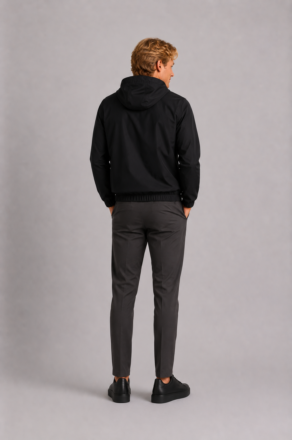 MILANO HOODED JACKET - BLACK