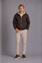 MILANO HOODED JACKET - BROWN