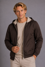 MILANO HOODED JACKET - BROWN