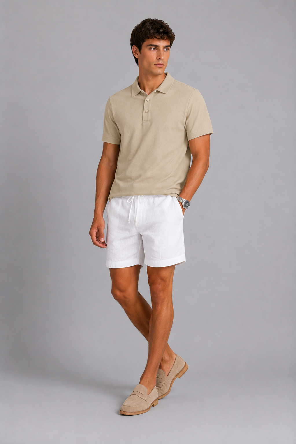 MILANO AMALFI LINNEN SHORT - WHITE