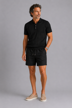 MILANO AMALFI LINNEN SHORT - BLACK