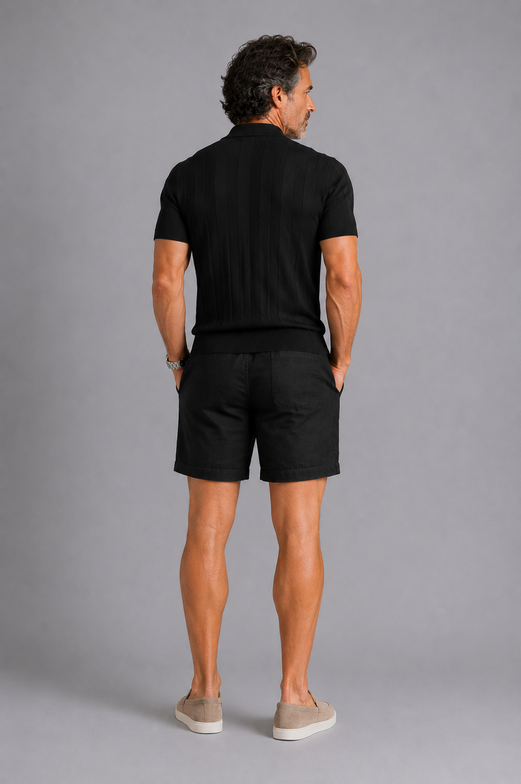 MILANO AMALFI LINNEN SHORT - BLACK