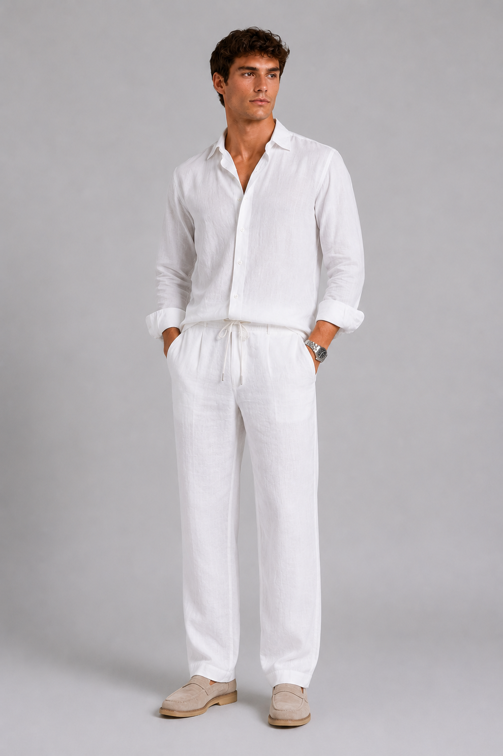 MILANO LINEN SET - WHITE
