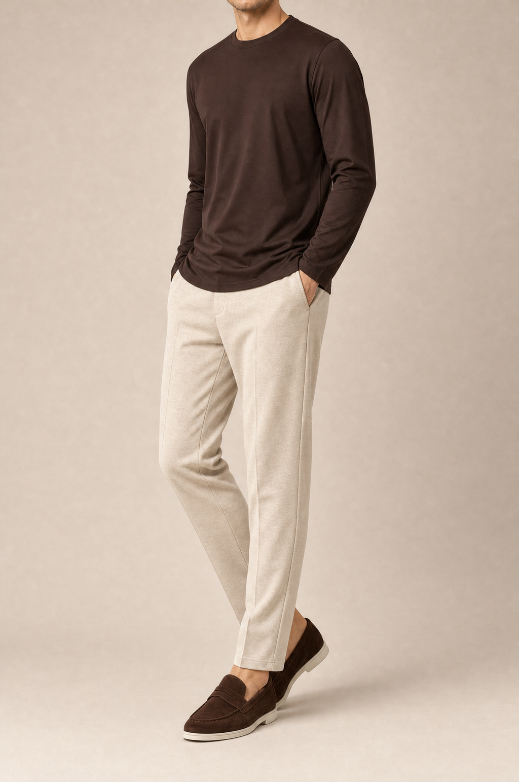 MM Longsleeve Marrone 3 front