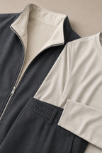 Milano Reverso Autumn Set Antracite & Pietra Long Sleeve macro