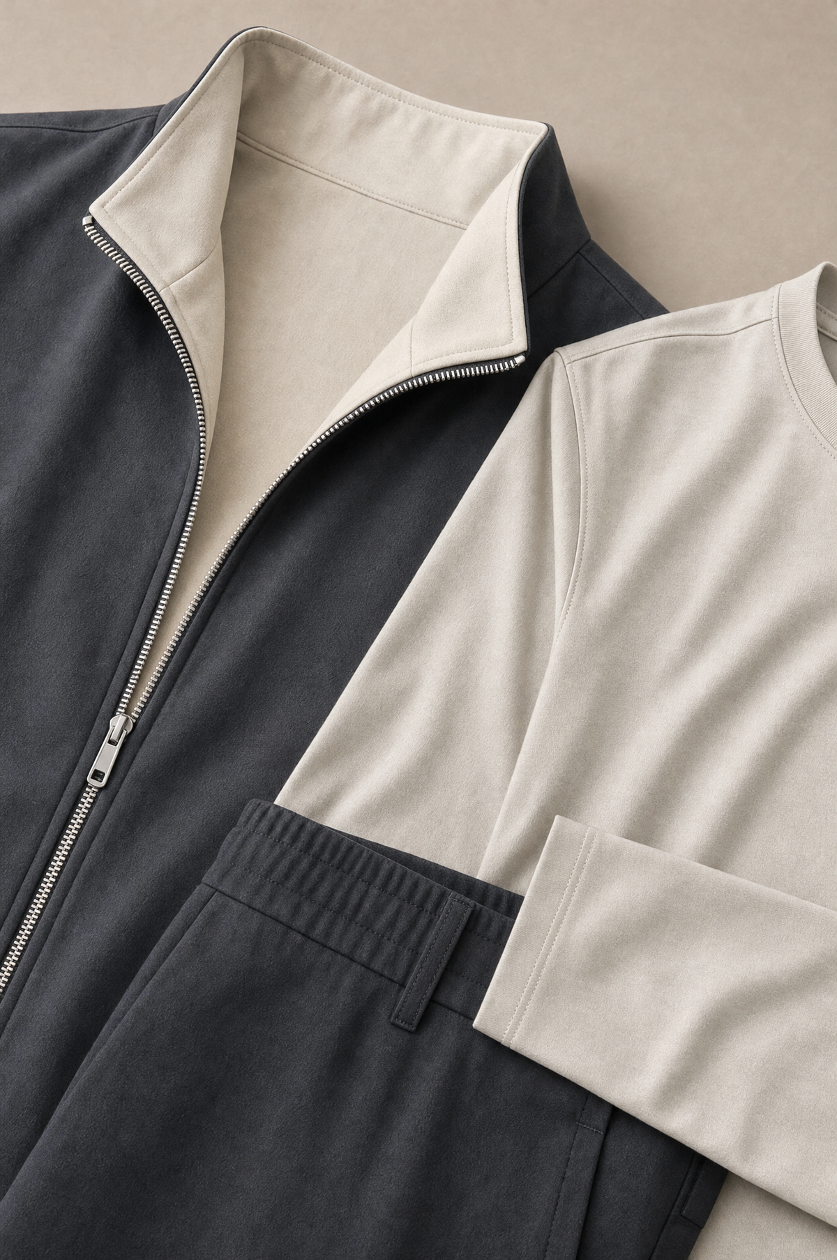 Milano Reverso Autumn Set Antracite & Pietra Long Sleeve macro
