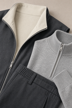 Milano Reverso Autumn Set Antracite & Pietra Quarter Zip macro