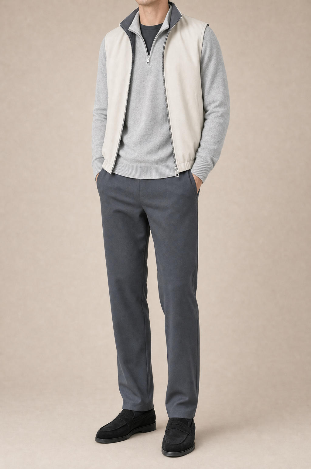 Milano Reverso Autumn Set Antracite & Pietra Quarter Zip reversed