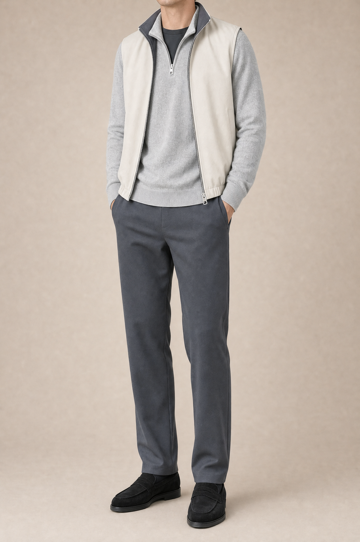 Milano Reverso Autumn Set Antracite & Pietra Quarter Zip reversed