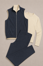 Milano Reverso Autumn Set Blu & Crema Long Sleeve flatlay